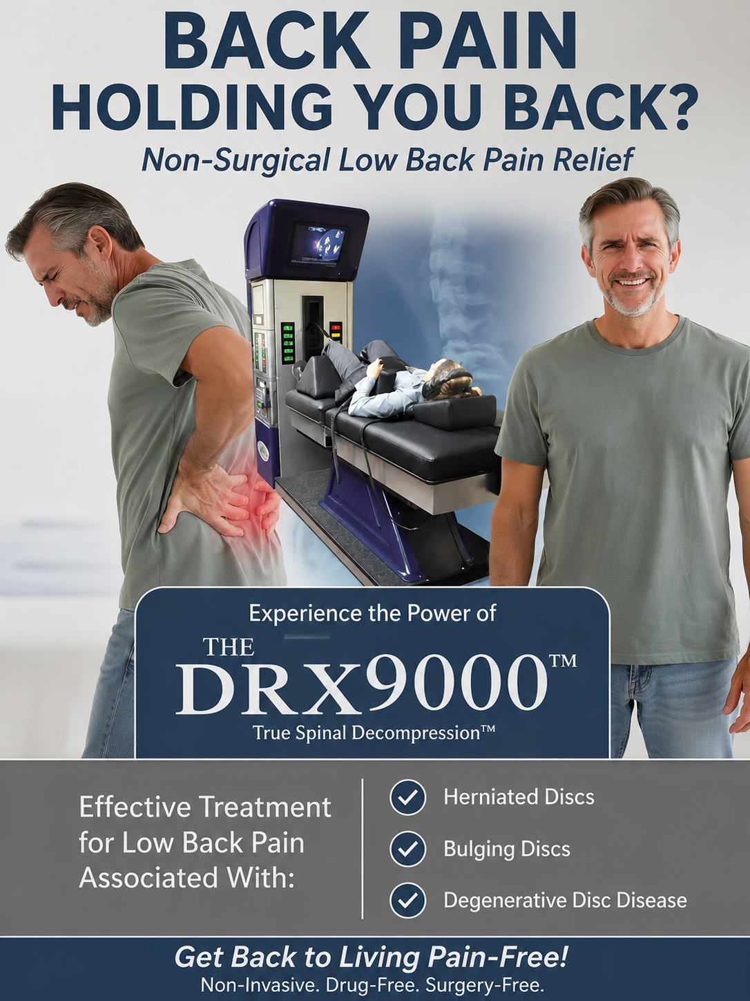 DRX9000 spinal decompression before and after disc comparison